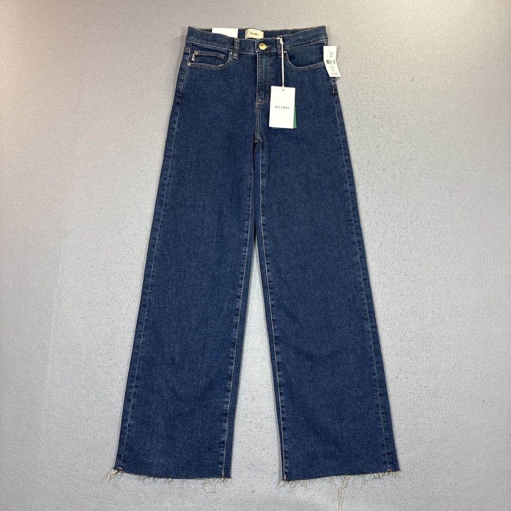 DL1961 Size 16 LILY Wide Leg Adjustable Waist Jeans Raw Hem NWT